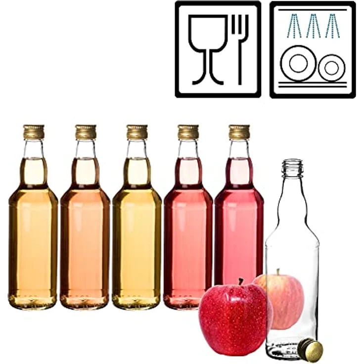 18x Glasflaschen 500ml mit Schraubverschluss in Gold - Flasche zum Befüllen – Bild 5
