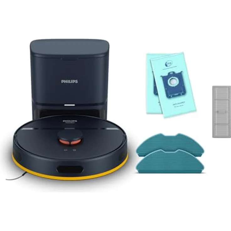 Philips Homerun Serie 2000: 2-in-1 Saug- und Wischroboter, 130 Minuten Laufzeit, Lasernavigation, Teppichboost, Absaugstation, App-gesteuert, Mitternachtsblau – Bild 4