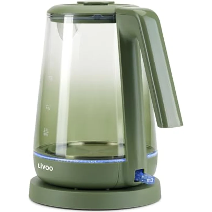 Livoo DOD216V Wasserkocher aus Glas, 1,7 l, 1850-2200 W, mit blauer Hintergrundbeleuchtung und Kalkfilter – Bild 3