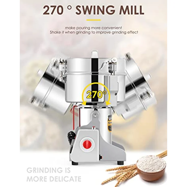 CGOLDENWALL 300-2500g Verbesserte Getreidemühle mit Open-Cover-Stop Unique Sicherheit Design Elektrische Mühle für Trockenes Material wie Kräuter/Getreide/Gewürze/Pfeffer – Bild 3