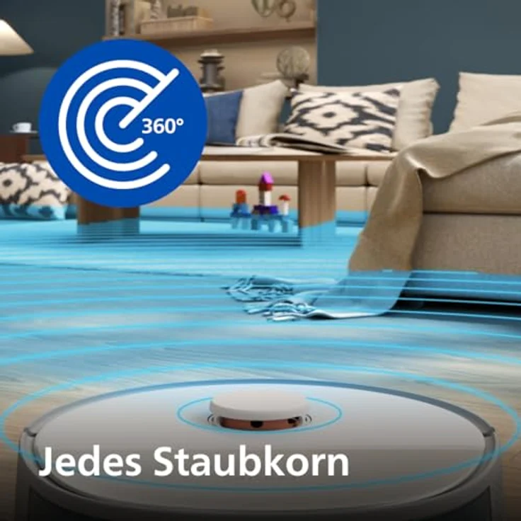 Philips HomeRun 5000 Series, Saug- & Wischroboter mit 10.000 Pa Saugleistung, beige – Bild 6
