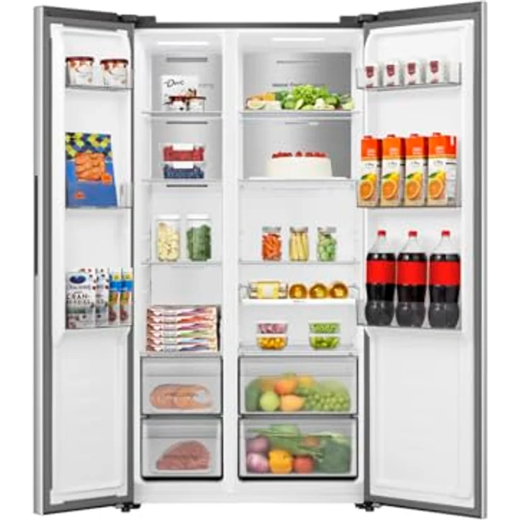 Hisense RS3P538NAIE, Freistehender Side-by-Side Kühlschrank aus Edelstahl, 527 l, No Frost, 39 dB – Bild 4