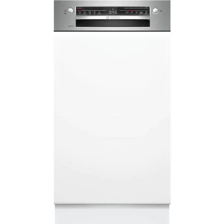 Bosch SPI2HKS02E, teilintegrierter Geschirrspüler in gebürstetem Stahl, Vario Flex Korb, Home Connect, 46 dB