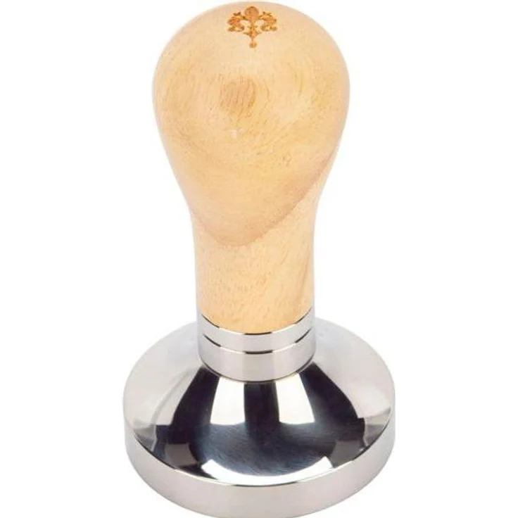 Eureka Mignon verstellbarer Tamper Ø 58 mm aus Eichenholz, mit Tampermatte, braun