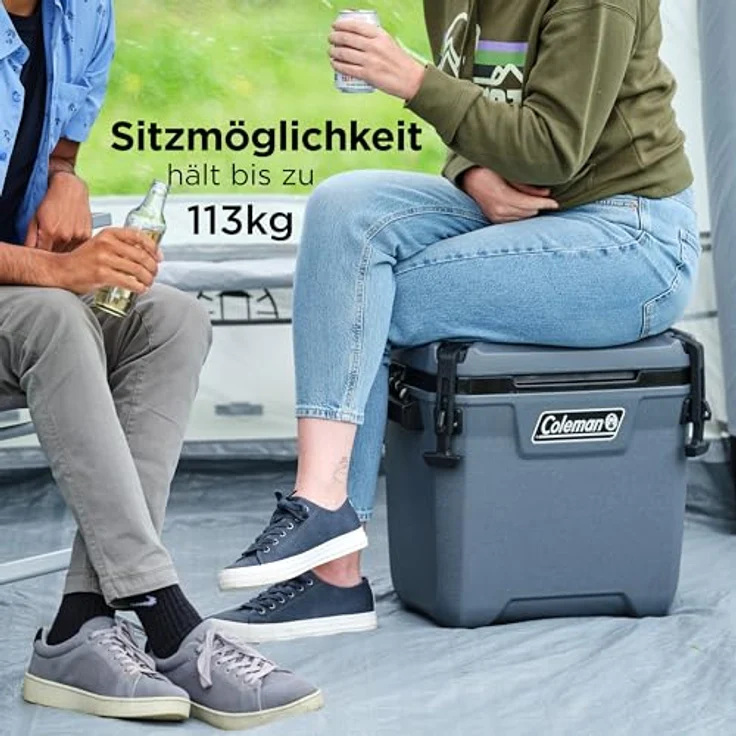 Coleman Convoy 28 QT, Kühlbox (29 l) mit antimikrobieller Innenbeschichtung, grau, bis zu 72 Stunden Kühlwirkung, integrierter Flaschenöffner – Bild 9