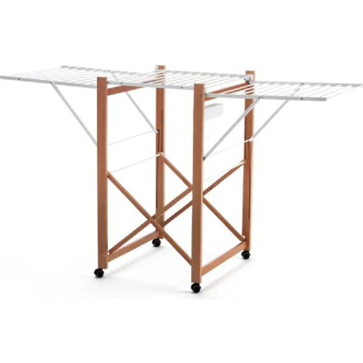 ARREDAMENTI ITALIA Wäscheständer AIRONE, Holz - Klappbar - Ausziehbar 21 mt Leine - Farbe: Kirsche Holz AR-It il Cuore del Legno – Bild 2