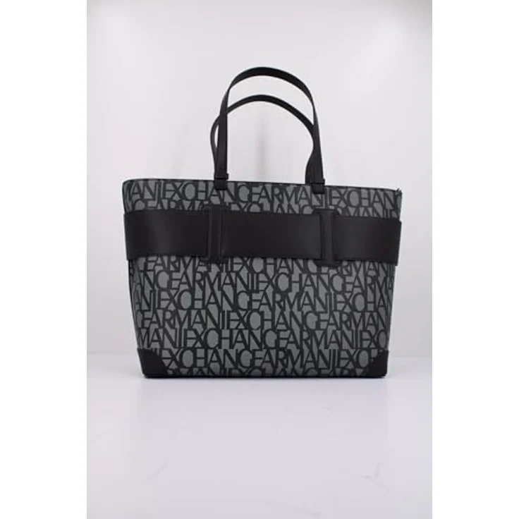 Armani Exchange Shopper Tasche, 55.5 cm x 12 cm x 29 cm, 100% Baumwolle, schwarz – Bild 7
