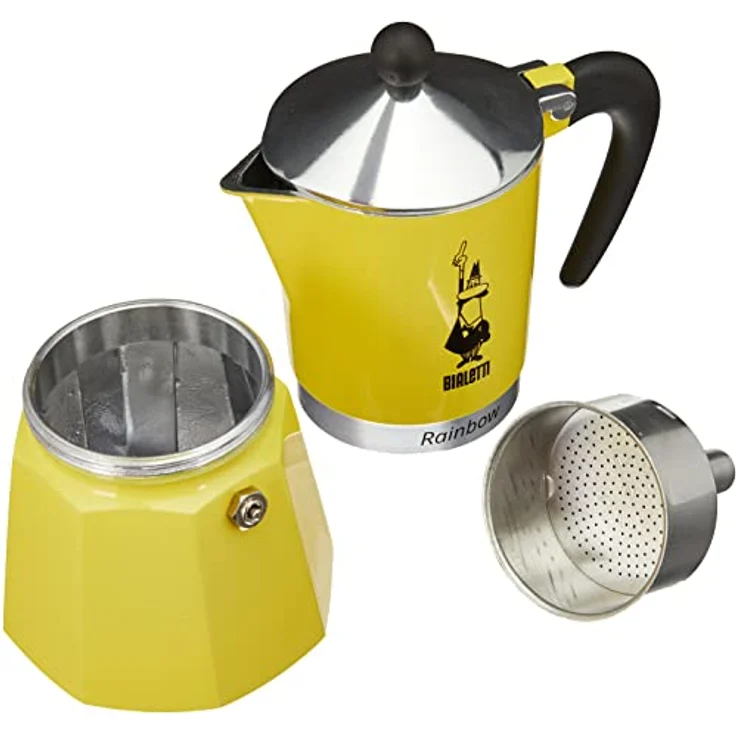 Bialetti Rainbow Espressokocher, Aluminium, gelb, 6 Tassen – Bild 4
