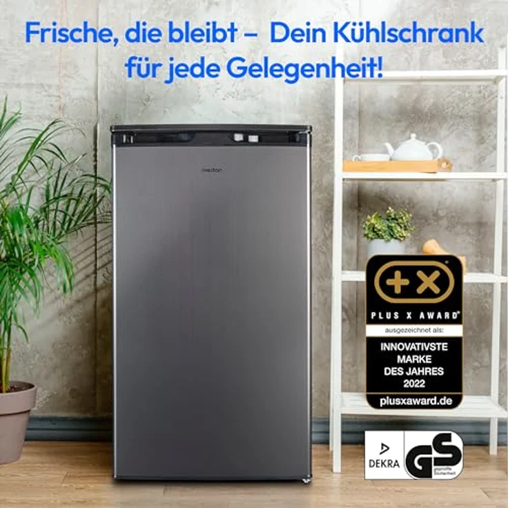 MEDION Gefrierschrank (64 Liter, 85cm hoch, 3 transparente Schubladen, Türanschlag wechselbar, MD37688) grau – Bild 2
