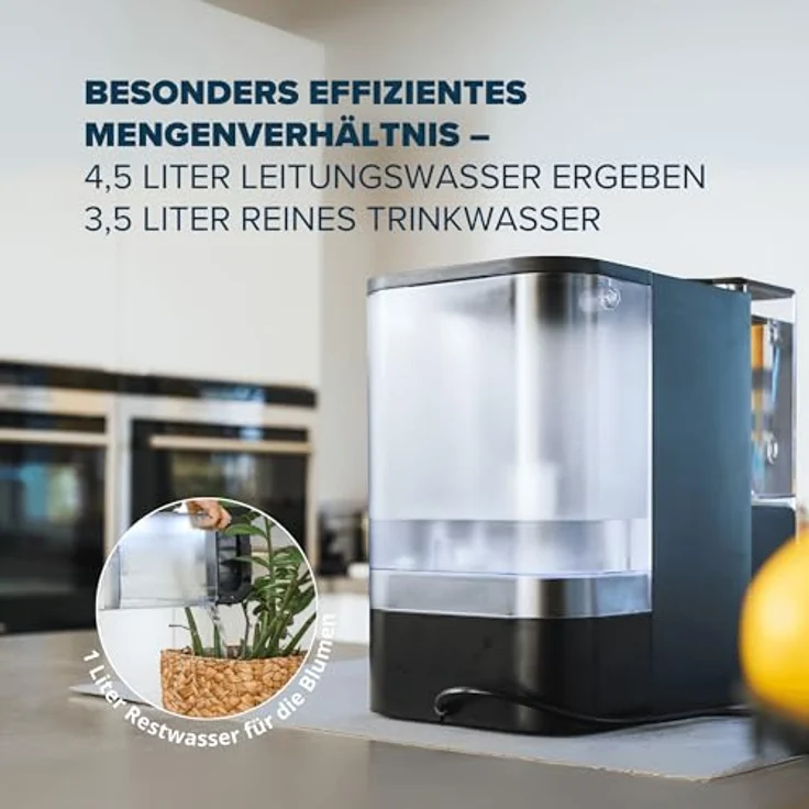 Health Rise Pure Water Pro Umkehrosmose Wasserfilter mit Heißwasserspender, 4,5 Liter Tank, schwarz – Bild 6