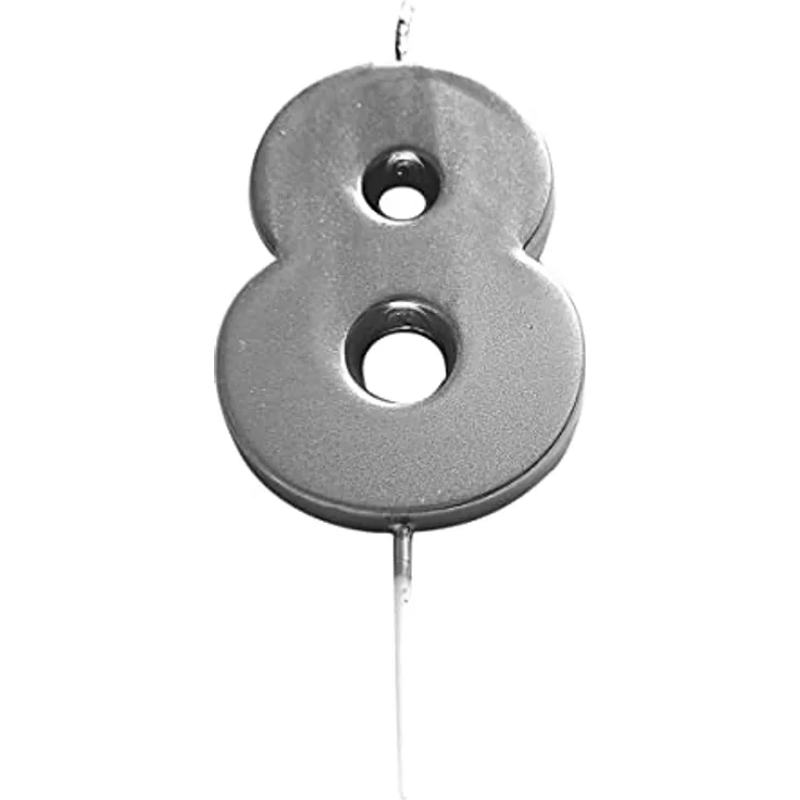 Ciao, Silber Zahlenkerze 8 (6 cm), 21458