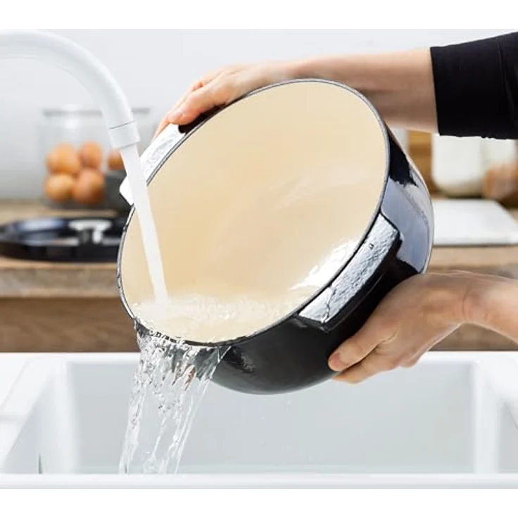 KitchenAid Cast Iron Ovaler Kasserolle 30cm/5,6L, PFAS-frei, Induktion, Ofenfest bis 260°C, Onyx Black – Bild 5