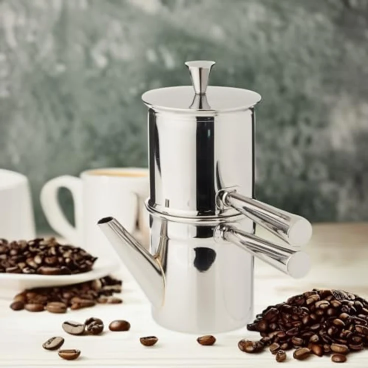 Ilsa Napoletana Kaffeemaschine, Edelstahl, Silber, für 1-2 Tassen – Bild 5