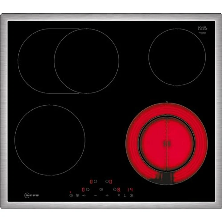 Neff, T16SDF9L0, Autarkes Elektro-Kochfeld, N70, Breite 60 cm, TouchControl, 4 HighSpeed-Heizkörper, 1 Zweikreis-Kochzone, 1 Bräterzone, Standardrahmen – Bild 1