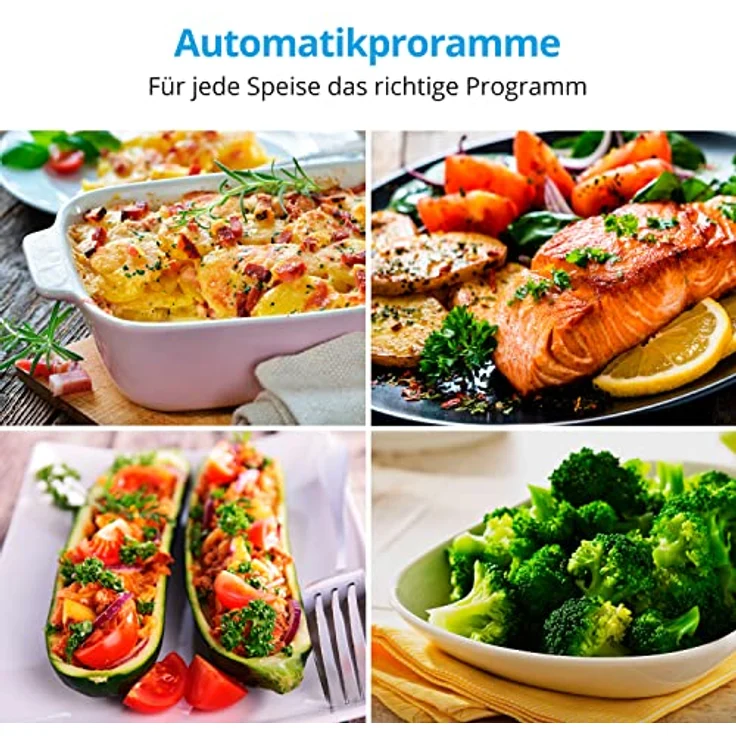 MEDION MD 15501 4 in 1 Mikrowelle mit Grill (25 Liter, 900 Watt, 1100 Watt Grill, 2500 Watt Heißluft, 10 Automatik-Programme) silber – Bild 4