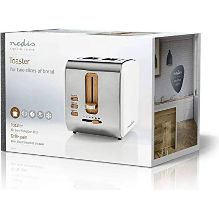 Nedis Toaster, 2 breite Öffnungen, Soft-Touch, weiß – Bild 4