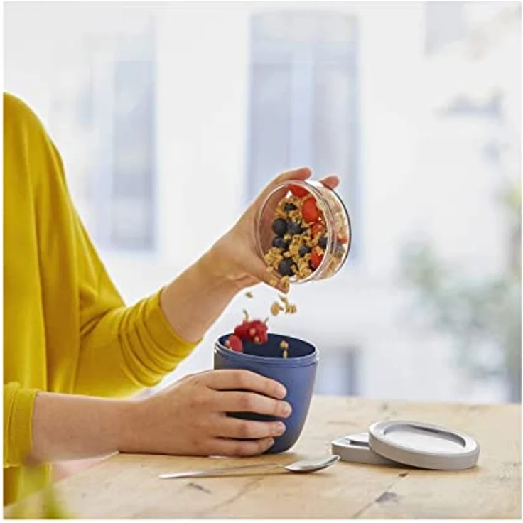 Mepal Lunchbox Lunchpot Mini Ellipse Mixed, Vivid Lilac & Green, 300 & 420 ml, Polypropylen (PP), PCTG, praktischer Reisebecher, Joghurtbecher To Go, spülmaschinengeeignet – Bild 6