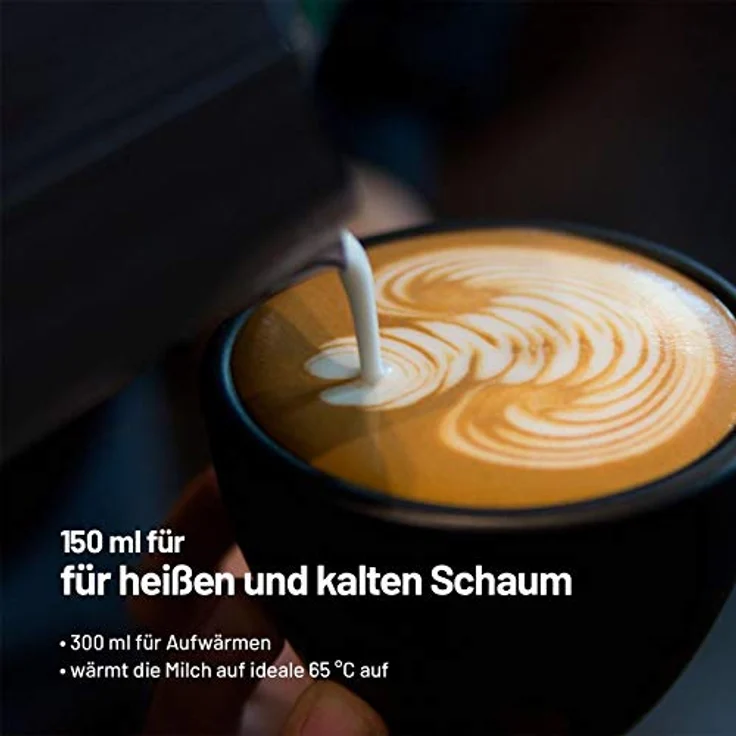Lauben Milk Frother 550BC Milchaufschäumer Elektrisch 150ml/300ml, Automatische Milchschäumer für Kaffee Cappucino Latte, 500W, Spülmaschinengeeignet, Edestahl Milchaufschäumer, Erhitzen bis 65° – Bild 3
