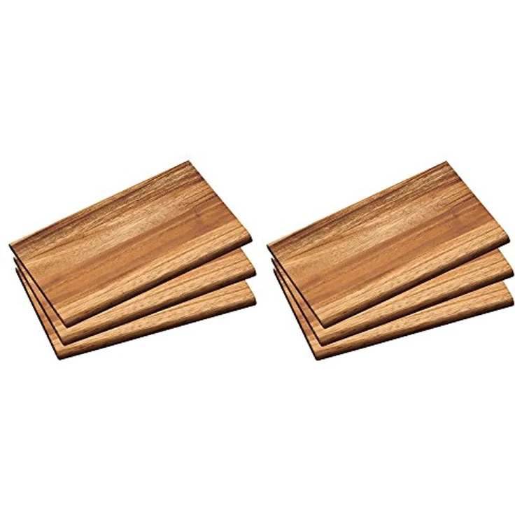 6 Stück Neustanlo Frühstücksbrettchen Brotzeitbrettchen Brettchen Akazien Holz – Bild 2