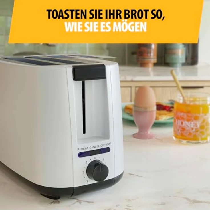 Tristar Doppel-Langschlitz-Toaster, 7 Bräunungsstufen, Auftaufunktion, Liftfunktion, Zentrierfunktion, Abbruchfunktion, Weiß – Bild 5
