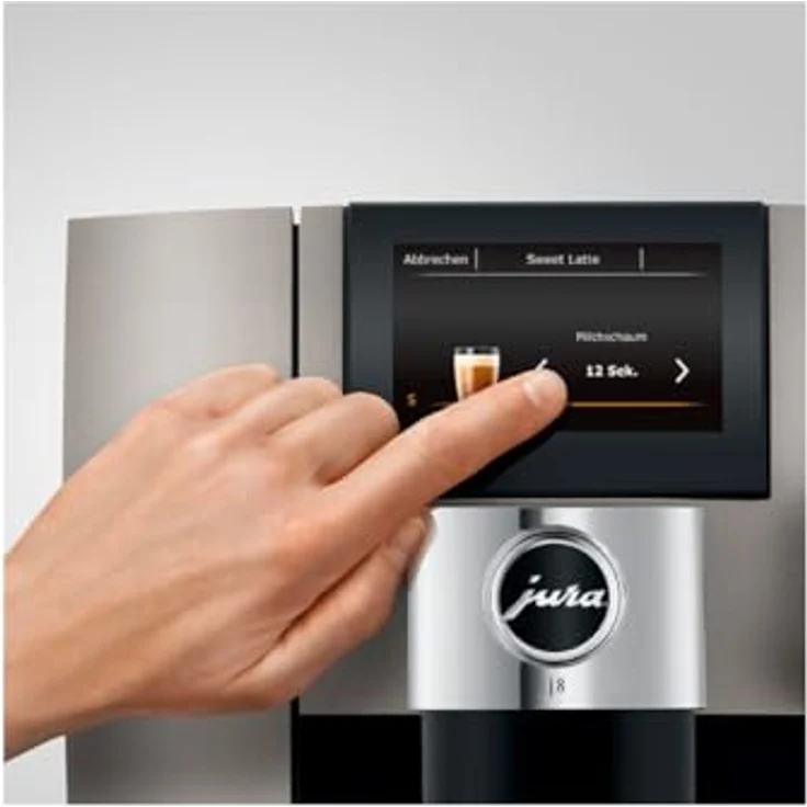 Jura J8 Midnight Silver (EA) Kaffeevollautomat, 280g Bohnenbehälter, Sweet Foam Funktion, 31 Kaffeespezialitäten – Bild 3