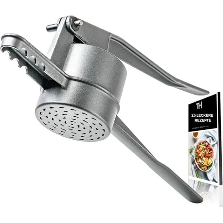 Thiru Spätzlepresse Premium - Kartoffelpresse mit Auflagerasten - Ideal für Spätzle, Kartoffeln, Säfte - Made in Germany - inkl. E-Book mit 25 Rezepten (Fädle, Anthrazit) – Bild 1