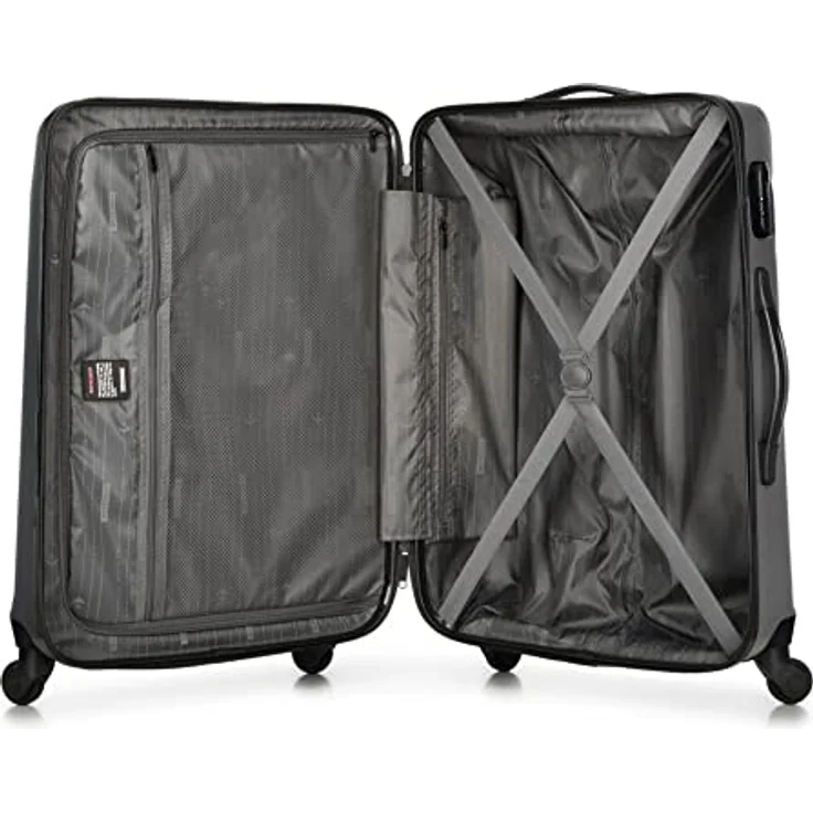 WITTCHEN Mittlerer Koffer Trolley Koffer Reisekoffer aus ABS Hartschalen Trolley 4 Rollen Kombinationsschloss Grau 56-3A-652-01 – Bild 5
