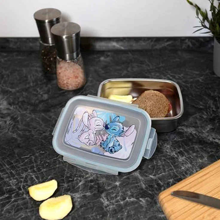 Lilo & Stitch Lunchbox Brotdose mit Gummidichtung aus Edelstahl - 550 ml Fassungsvermögen – Bild 3