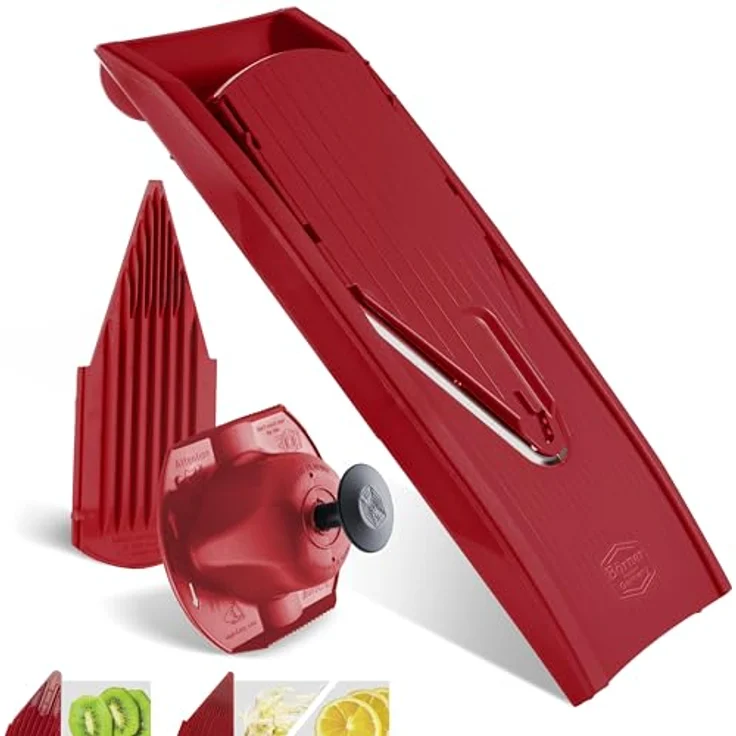 Börner Gemüsehobel V1 ClassicLine Basis Set, Kunststoff, nur zum Schneiden von Scheiben rot – Bild 2