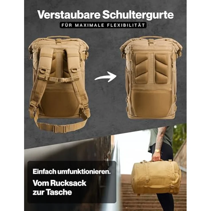 RUGSAK Explorer Reiserucksack Desert Sand – 18-Zoll Laptopfach, Handgepäck, Ergonomisch, Wasserabweisend, Alltag, Reise & Outdoor – Bild 6