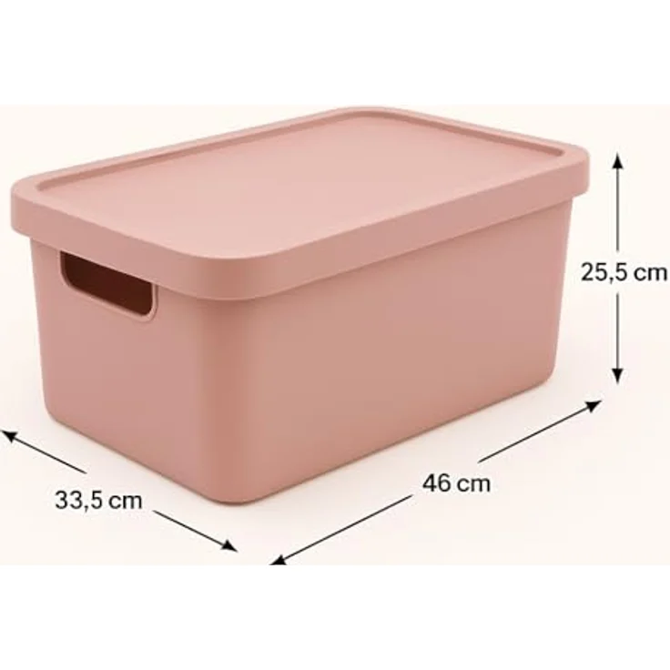 Plastard Aufbewahrungsboxen 31 L, 4er-Set, Pink, BPA-frei, stapelbar mit Deckel, für Küche, Bad, Büro und Kinderzimmer – Bild 2