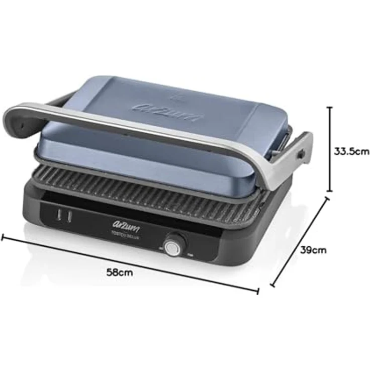 Arzum Sandwichmaker Tostçu Delux 1800W, Kontaktgrill Sandwichmaker Sandwich-Toaster, Granit-Effekt-Platten, Schwarz - Preisvergleich – Bild 7