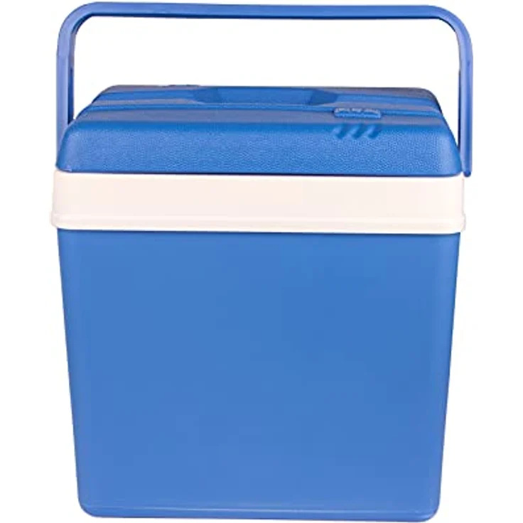 Passive Kühlbox 24 Liter, inkl. 6 Kühlakkus, bis zu 11 Std. Kühlung, Thermobox aus Kunststoff, blau, weiß – Bild 3