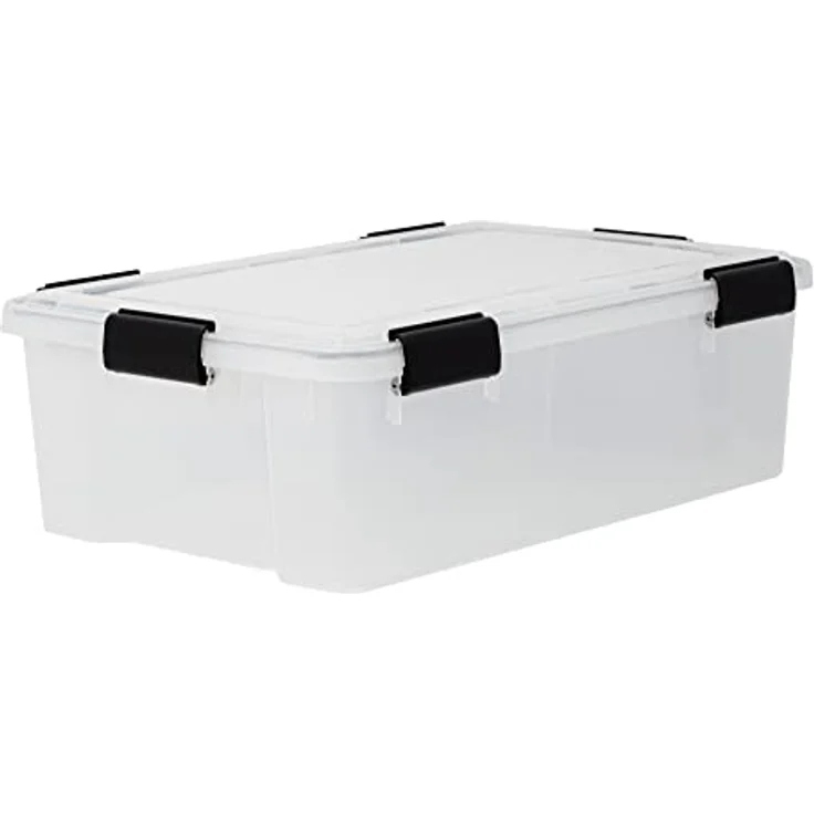 Iris Ohyama, Luftdichte Kunststoffbox mit Deckel und Verschlussklammern, 30L, 1er Set, BPA-frei, Schuppen, Wohnzimmer, AT-LS, Klar – Bild 2