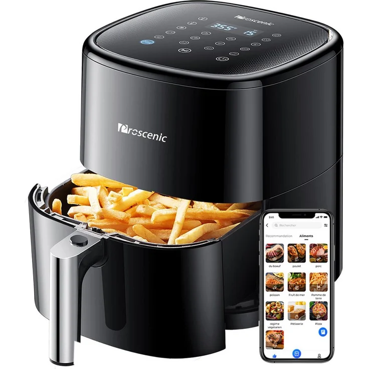 Proscenic Heißluftfritteuse T22, 1700 W, 5-Liter mit App-Steuerung und 11 Programmen