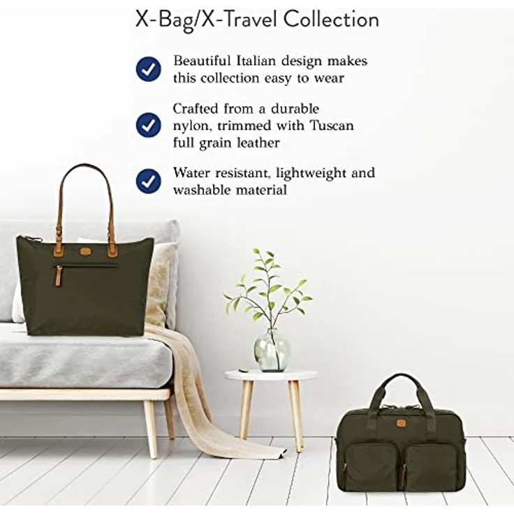 Bric's X-Travel Weekender Reisetasche, 45 cm, 100% Nylon, olivgrün – Bild 5