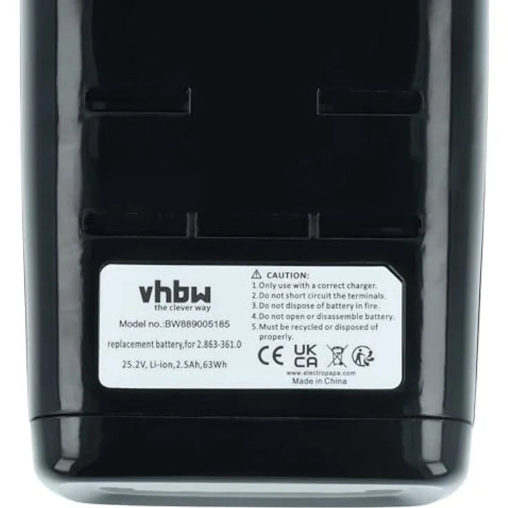 vhbw Akku für Kärcher VC 6 Cordless ourFamily Extra, Li-Ion 2500 mAh (25,2 V) - Leistungsfähiger Austausch-Akku, schwarz – Bild 5