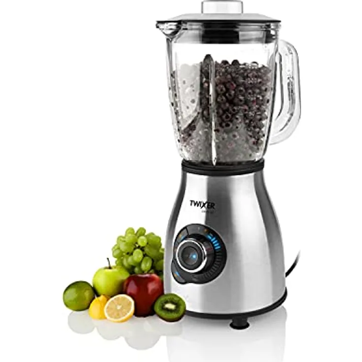 ETA Twixer ETA601190000 Standmixer, 1000 W, 1,75 L Glas, Ice-Crush-Funktion, 3 Programme, grau