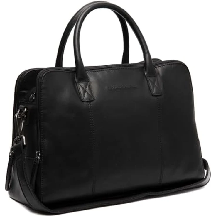 The Chesterfield Brand Layton Schultertasche, Leder 35 cm, Schwarz mit Handyfach und verstellbarem Umhängeriemen – Bild 1