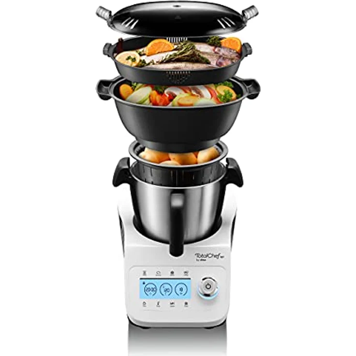 Ufesa TotalChef RK3 Multifunktions-Küchenmaschine, 30 Funktionen, Kapazität 3,5 l, LCD-Display mit Touch-Tasten, integrierte Waage, Inklusive Rezeptbuch PDF Weiß – Bild 2