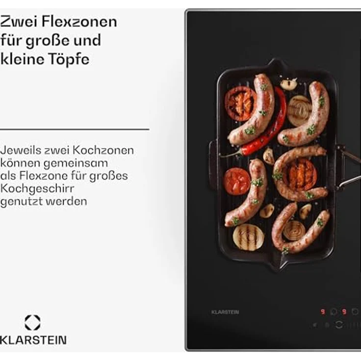 Klarstein Chef-Fusion CGCH3-Chef-F.60BK.Pr, Induktions-Kochfeld mit Abzugshaube Flex 4 Zonen, Schwarz – Bild 3