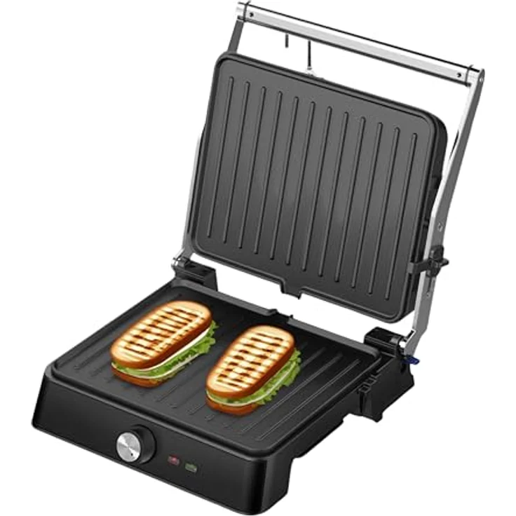 Westinghouse Kontaktgrill WKCG907BK, 2200 W, Antihaftbeschichtung, höhenverstelbar, 29 x 24 cm Grillfläche – Bild 2