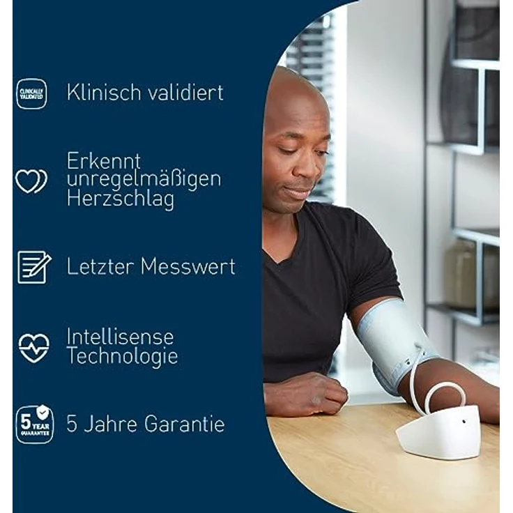 OMRON X2 Basic – Klinisch validiertes automatisches Blutdruckmessgerät mit Erkennung unregelmäßiger Herzschläge und Manschettenwickelanleitung | Oberarm-Blutdruckmessgerät – Bild 5