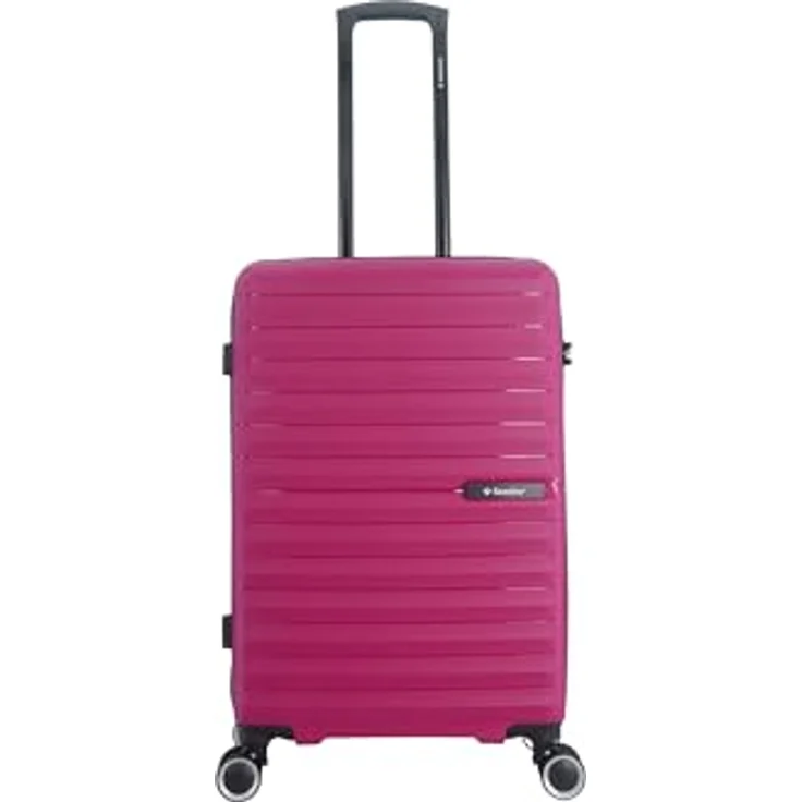 SAXOLINE Reisekoffer Fiesta M, fuchsia, 65,5 x 42 x 26 cm, 72 l, 3,4 kg, robuste Hülle, 360-Grad-Schwenkräder, verstellbarer Teleskopgriff – Bild 1