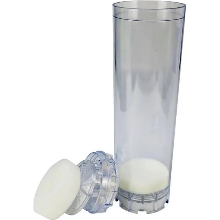 Trinkwasserladen Leergehäuse Filter Container 10 Zoll, durchsichtig zum Befüllen mit Aktivkohlegranulat oder Mischbettharz