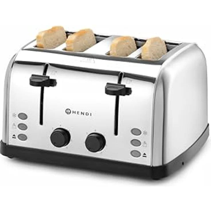HENDI Toaster 4 Schlitz - 7 Bräunungsstufen - Edelstahl, extrabreite Toastschlitze, 7 Toaststufen, 3 Programme - Satiniert/Glänzend – Bild 6
