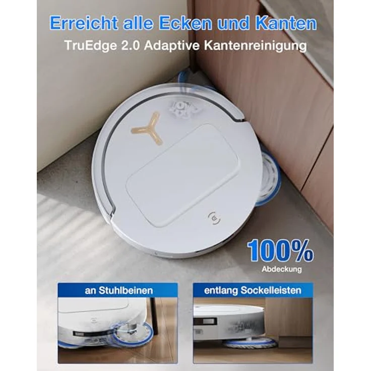 ECOVACS DEEBOT T50 PRO OMNI, Saugroboter mit 25.000 Pa Saugleistung, AIVI 3D 3.0 Navigation, Heißlufttrocknung und automatischer Moppreinigung, 81 mm hoch – Bild 3