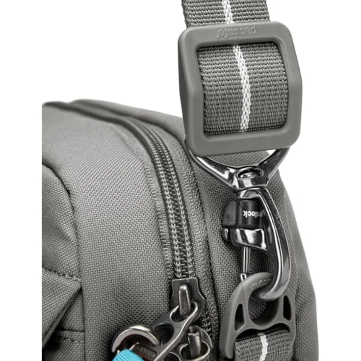 Pacsafe Go Umhängetasche RFID, 24 cm, grau, 100% PET mit sicherer RFID-Technologie – Bild 12