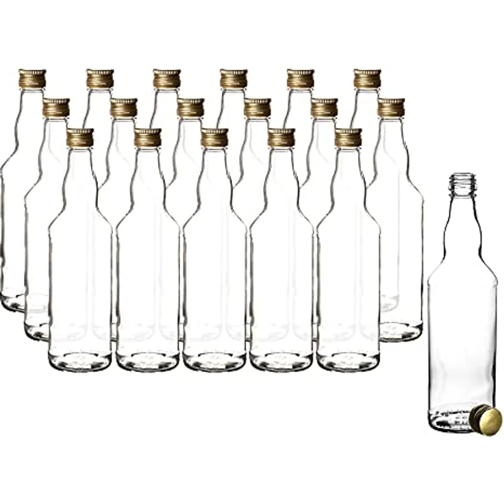 18x Glasflaschen 500ml mit Schraubverschluss in Gold - Flasche zum Befüllen – Bild 3