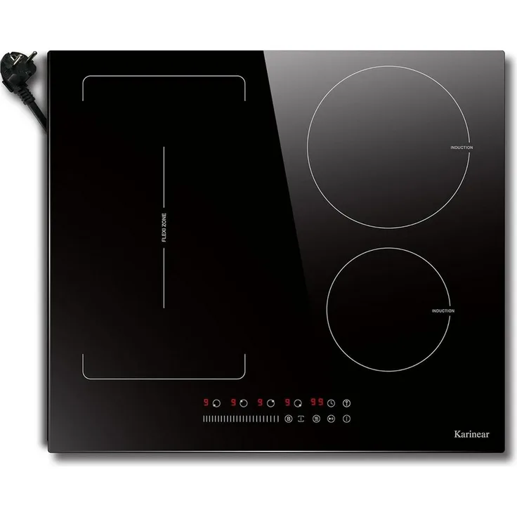 NOXTON Einbau-Induktionskochfeld 60 cm, 3500W, Schwarz, mit Touch-Steuerung, Timer, Kindersicherung & Boost-Funktion